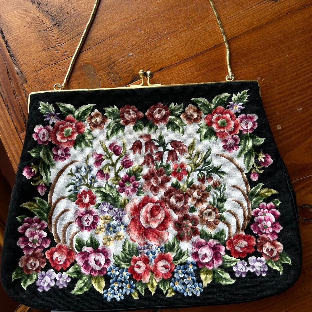 Vintage Austrian Needlepoint Purse